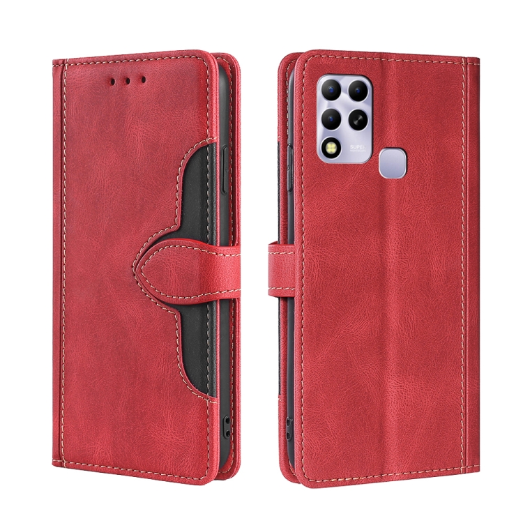 

For Infinix Hot 11 Russia Skin Feel Magnetic Buckle Leather Phone Case(Red)