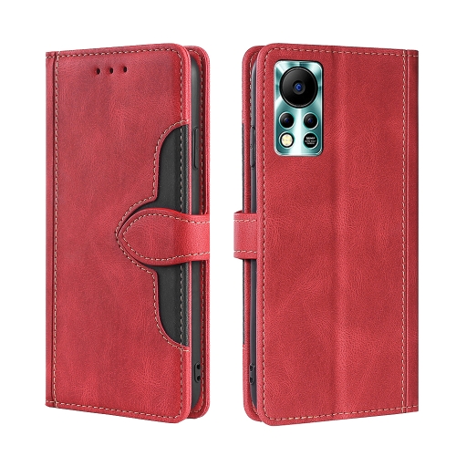 

For Infinix Hot 11S NFC Skin Feel Magnetic Buckle Leather Phone Case(Red)