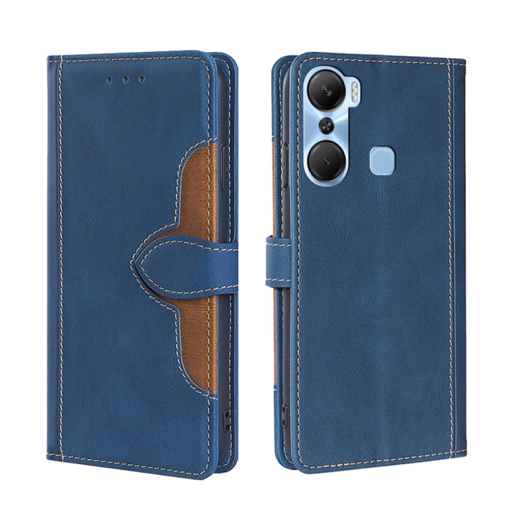 

For Infinix Hot 12 Pro Skin Feel Magnetic Buckle Leather Phone Case(Blue)