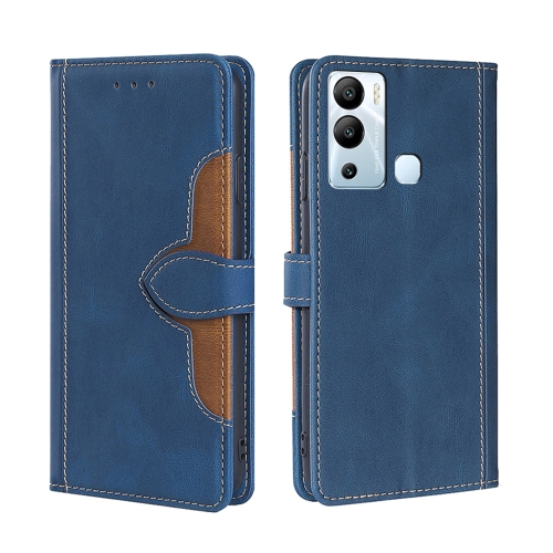 

For Infinix Hot 12i Skin Feel Magnetic Buckle Leather Phone Case(Blue)