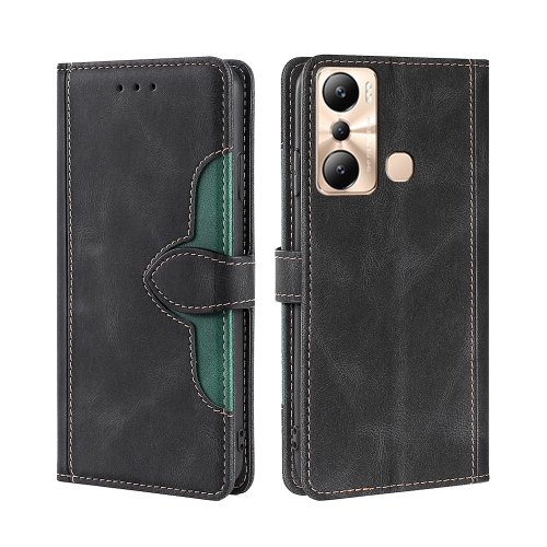 

For Infinix Hot 20i Skin Feel Magnetic Buckle Leather Phone Case(Black)