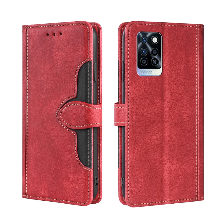 

For Infinix Note 10 Pro Skin Feel Magnetic Buckle Leather Phone Case(Red)