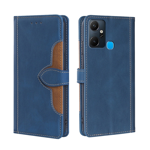 

For Infinix Smart 6 Plus Skin Feel Magnetic Buckle Leather Phone Case(Blue)