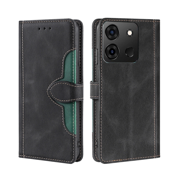 

For Infinix Smart 7 Skin Feel Magnetic Buckle Leather Phone Case(Black)