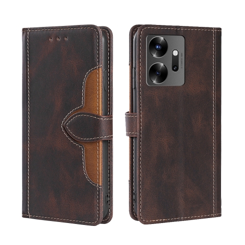 

For Infinix Zero 20 Skin Feel Magnetic Buckle Leather Phone Case(Brown)