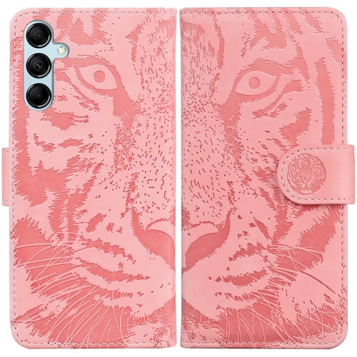 

For Samsung Galaxy M14 Tiger Embossing Pattern Flip Leather Phone Case(Pink)