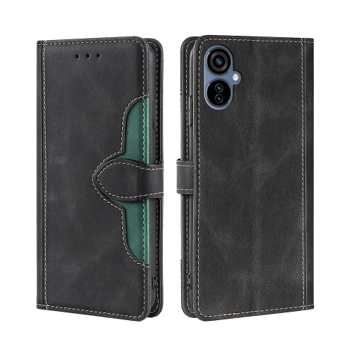 

For Tecno Camon 19 Neo Skin Feel Magnetic Buckle Leather Phone Case(Black)