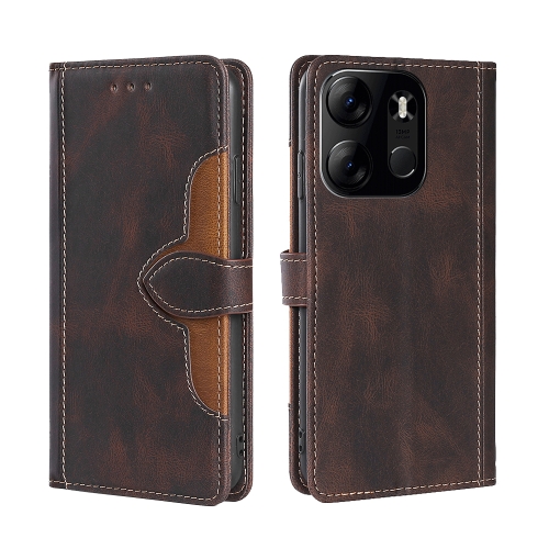 

For Tecno Spark GO 2023 / Pop 7/Pop 7 Pro Skin Feel Magnetic Buckle Leather Phone Case(Brown)