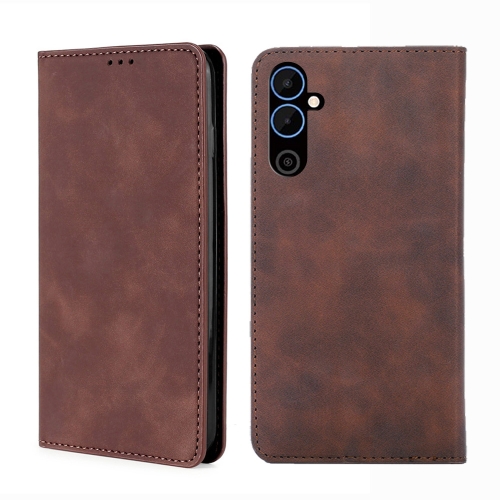 

For Tecno Pova Neo 2 Skin Feel Magnetic Horizontal Flip Leather Phone Case(Dark Brown)