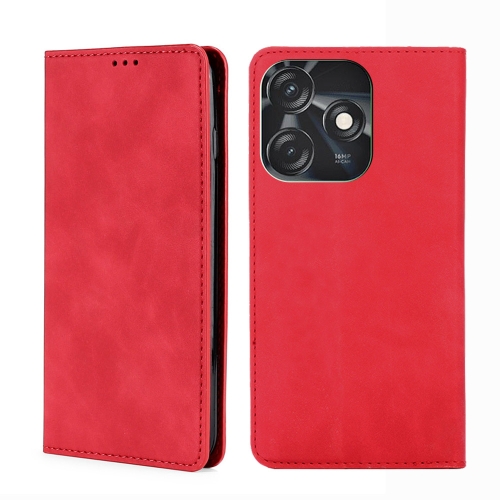 

For Tecno Spark 10C Skin Feel Magnetic Horizontal Flip Leather Phone Case(Red)