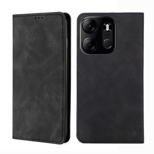 

For Tecno Spark Go 2023 / Pop 7 / Pop 7 Pro Skin Feel Magnetic Horizontal Flip Leather Phone Case(Black)