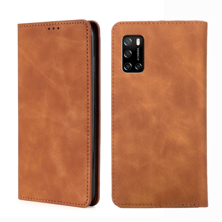 

For Rakuten Big S Skin Feel Magnetic Horizontal Flip Leather Phone Case(Light Brown)