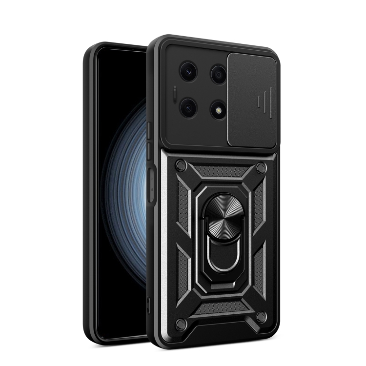 

For Honor X8a 4G Sliding Camera Cover Design TPU + PC Phone Case(Black)