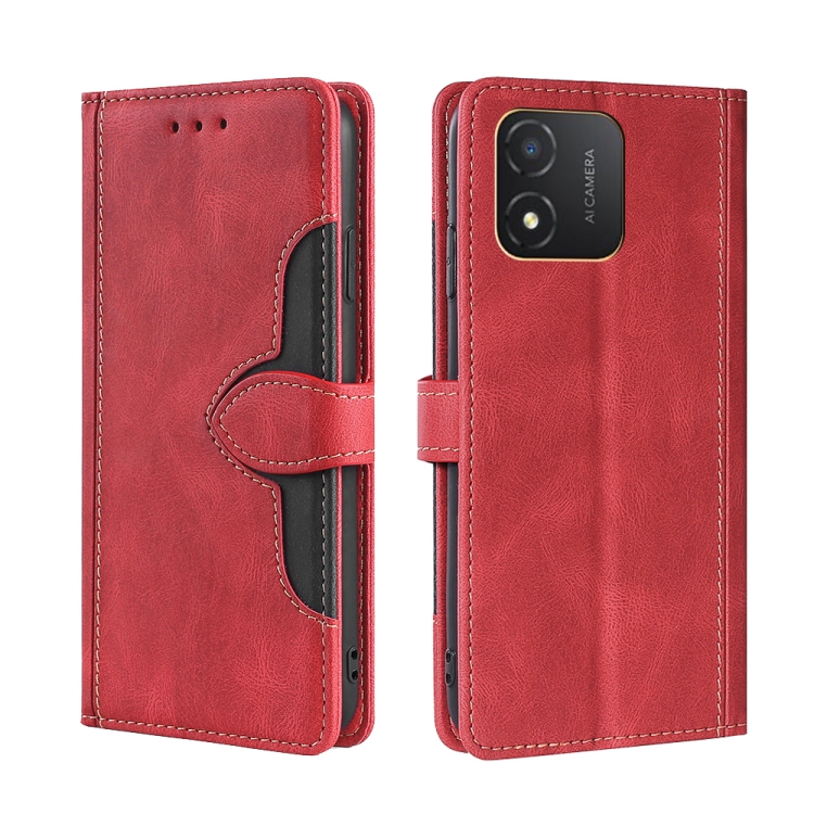

For Honor X5 4G Skin Feel Magnetic Buckle Leather Phone Case(Red)