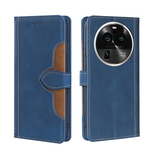 

For OPPO Find X6 Pro 5G Skin Feel Magnetic Buckle Leather Phone Case(Blue)