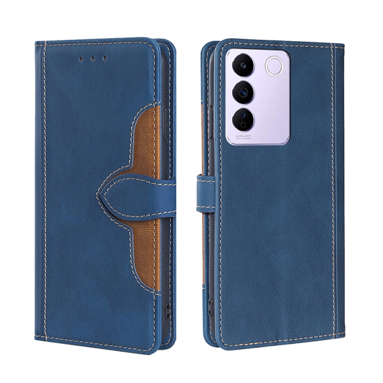 

For vivo S16e Skin Feel Magnetic Buckle Leather Phone Case(Blue)