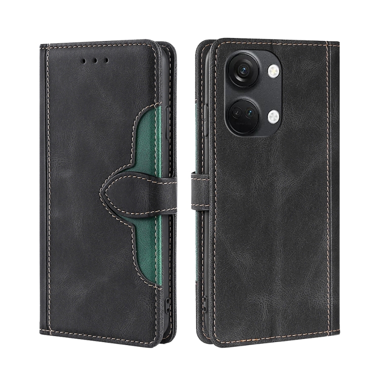 

For OnePlus Ace 2V 5G Skin Feel Magnetic Buckle Leather Phone Case(Black)