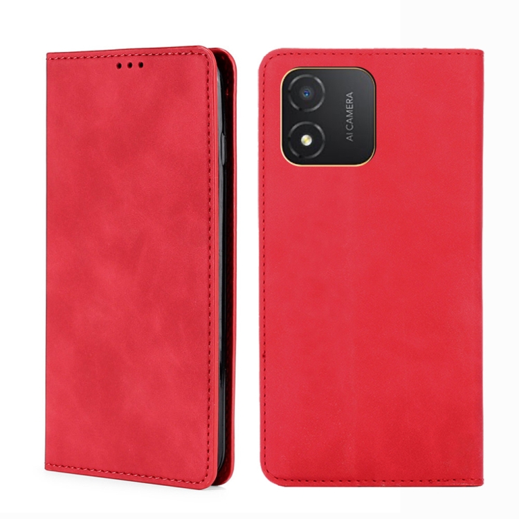

For Honor X5 4G Skin Feel Magnetic Horizontal Flip Leather Phone Case(Red)