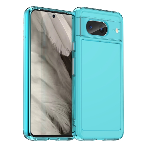 

For Google Pixel 8 Candy Series TPU Phone Case(Transparent Blue)