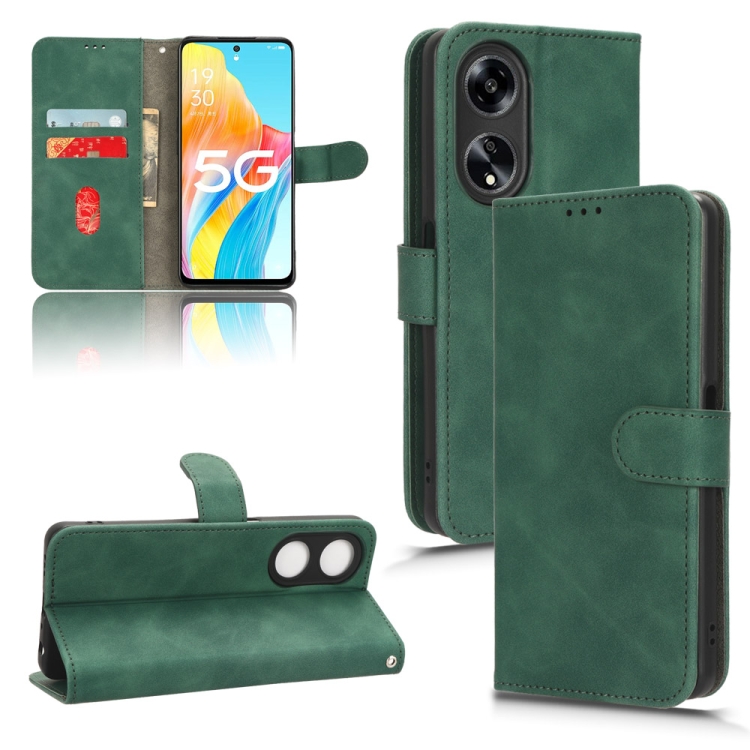 

For OPPO A1 5G Skin Feel Magnetic Flip Leather Phone Case(Green)