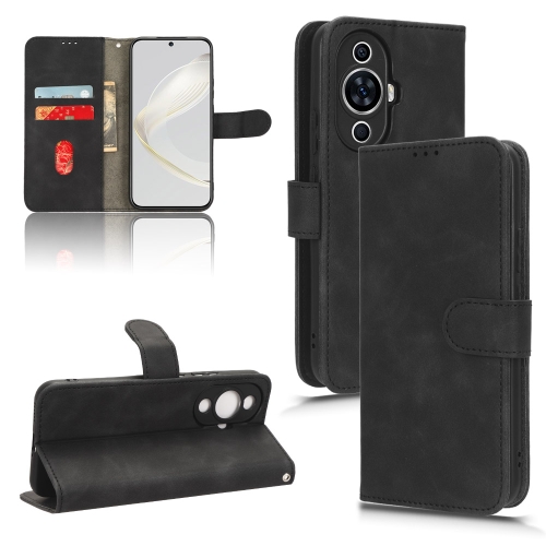 

For Huawei nova 11 Skin Feel Magnetic Flip Leather Phone Case(Black)