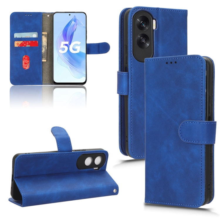 

For Honor X50i Skin Feel Magnetic Flip Leather Phone Case(Blue)