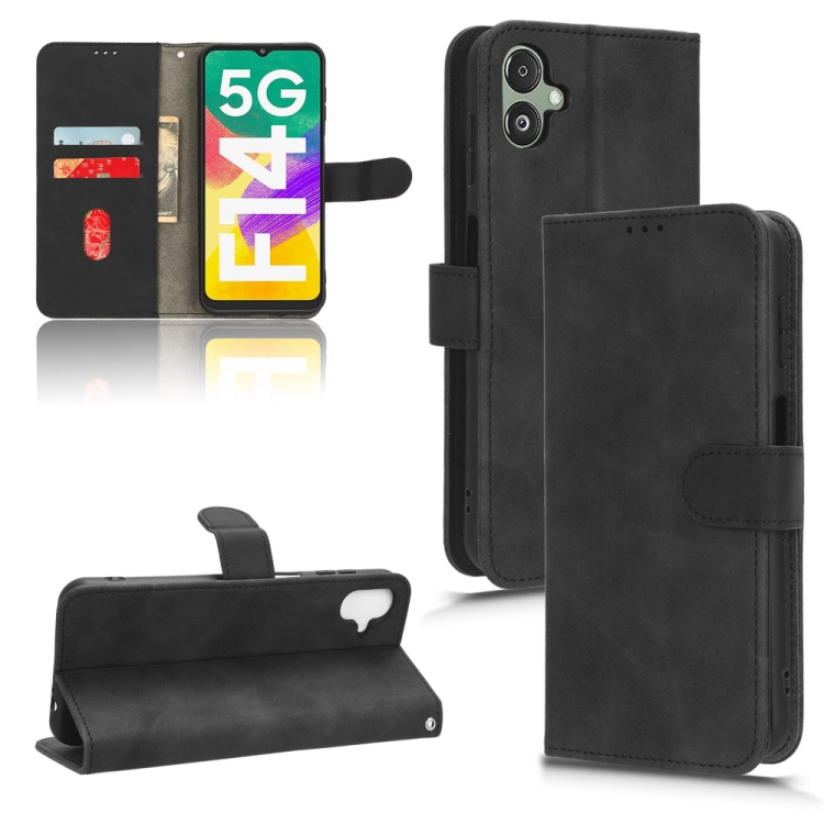 

For Samsung Galaxy F14 Global Skin Feel Magnetic Flip Leather Phone Case(Black)