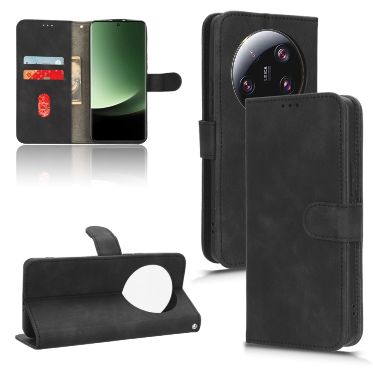 

For Xiaomi 13 Ultra Skin Feel Magnetic Flip Leather Phone Case(Black)