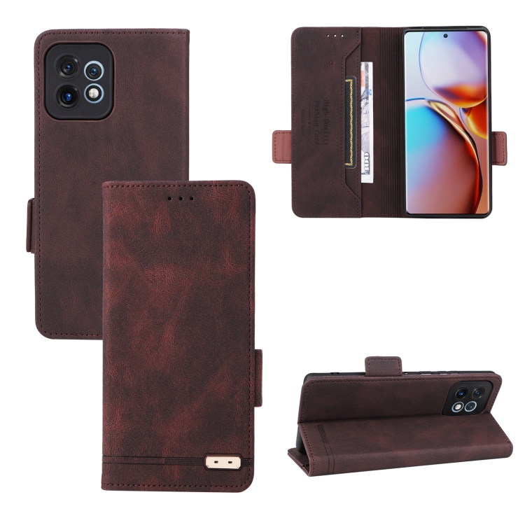 

For Motorola Moto X40 Pro Magnetic Clasp Leather Phone Case(Brown)