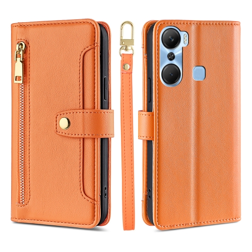 

For Infinix Hot 12 Pro Sheep Texture Cross-body Zipper Wallet Leather Phone Case(Orange)