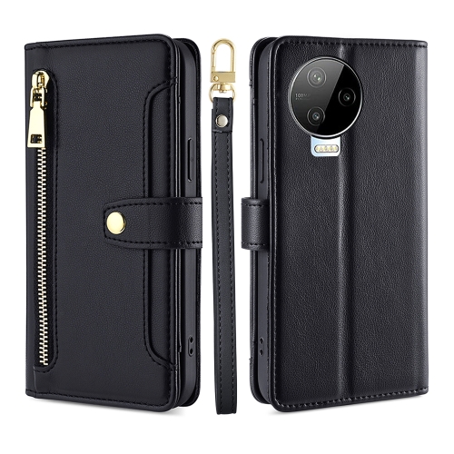 

For Infinix Note 12 Pro 4G Sheep Texture Cross-body Zipper Wallet Leather Phone Case(Black)