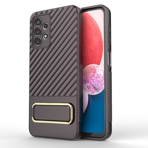 

For Samsung Galaxy A13 4G Wavy Textured Phone Case (Brown)