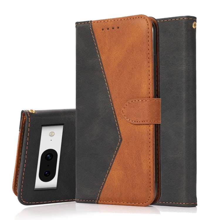 

For Google Pixel 8 Dual-color Stitching Leather Phone Case(Black Brown)
