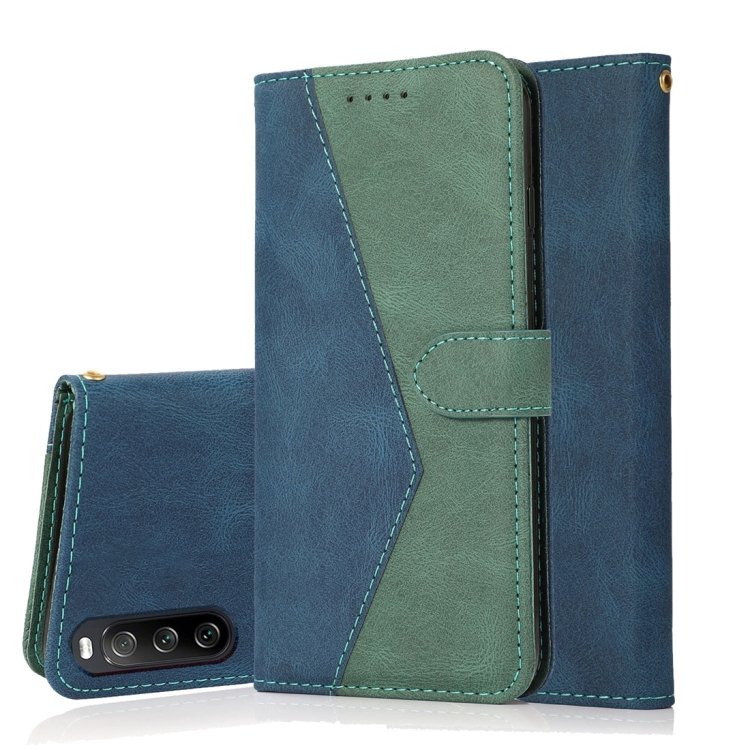 

For Sony Xperia 10 V 2023 Dual-color Stitching Leather Phone Case(Blue Green)