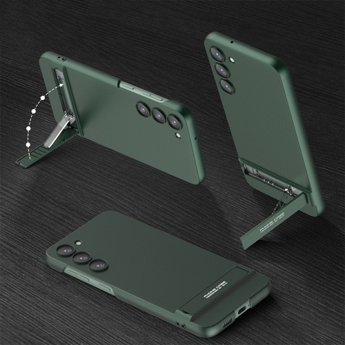 

For Samsung Galaxy S23 5G GKK Triumph Ultra Thin Full Coverage Phone Case with Stand(Green)