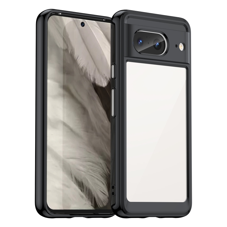 

For Google Pixel 8 Colorful Series Acrylic + TPU Phone Case(Black)