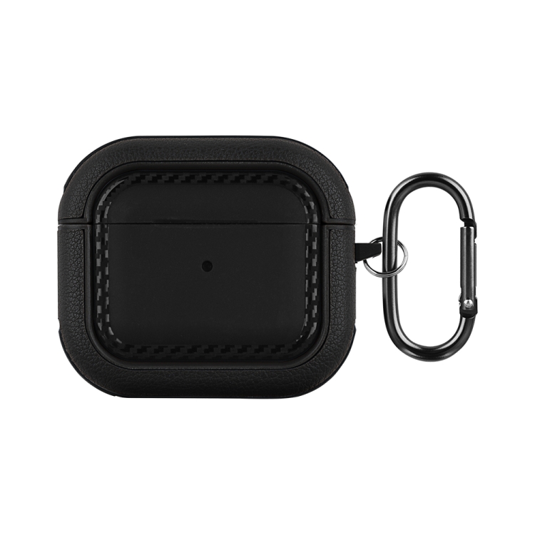 

For AirPods 3 Leather Texture Earphone Protective Case(Black)