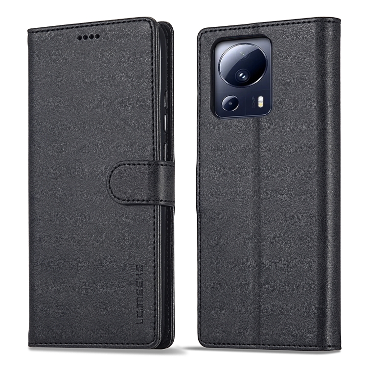 

For Xiaomi 13 Lite LC.IMEEKE Calf Texture Horizontal Flip Leather Case(Black)