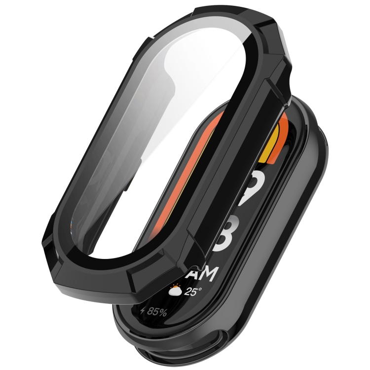 

For Xiaomi Mi Band 8 PC + Tempered Glass Integrated Protective Watch Case(Black)