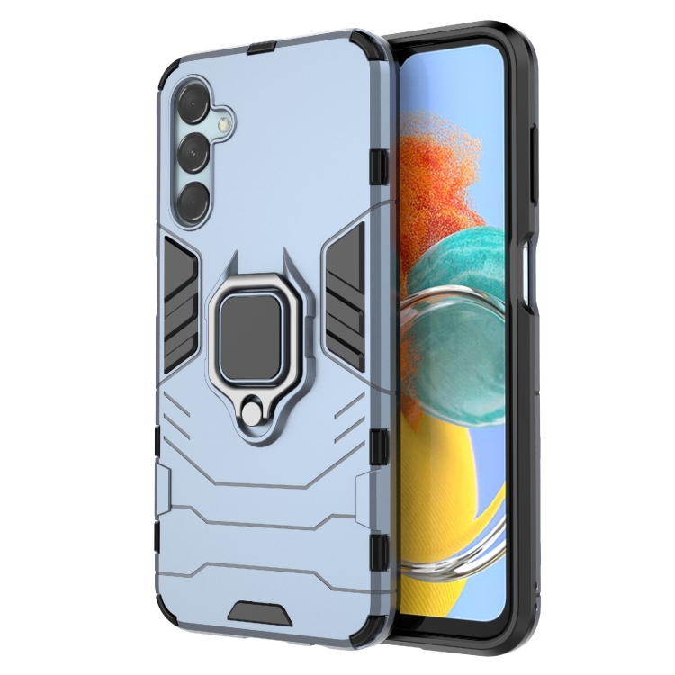 

For Samsung Galaxy M14 PC + TPU Magnetic Ring Holder Phone Case(Navy Blue)