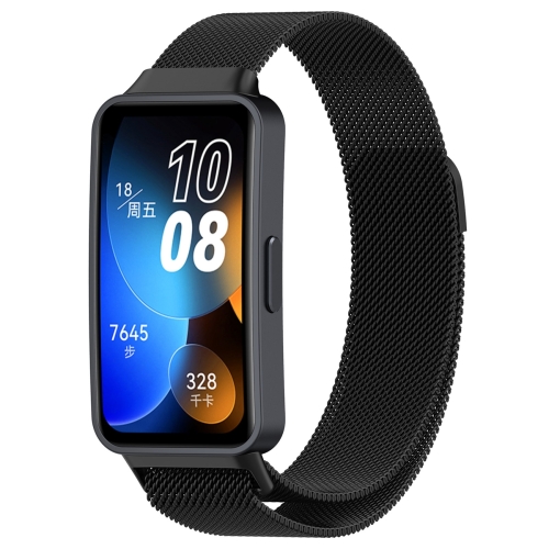 

For Huawei Band 8 Milanese Metal Watch Band(Black)