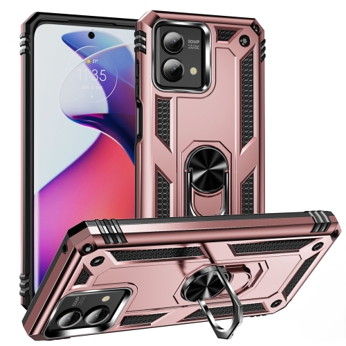 

For Motorola Moto G Stylus 5G 2023 Shockproof TPU + PC Phone Case with Holder(Rose Gold)