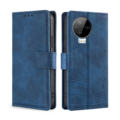 

For Infinix Note 12 Pro 4G Skin Feel Crocodile Magnetic Clasp Leather Phone Case(Blue)