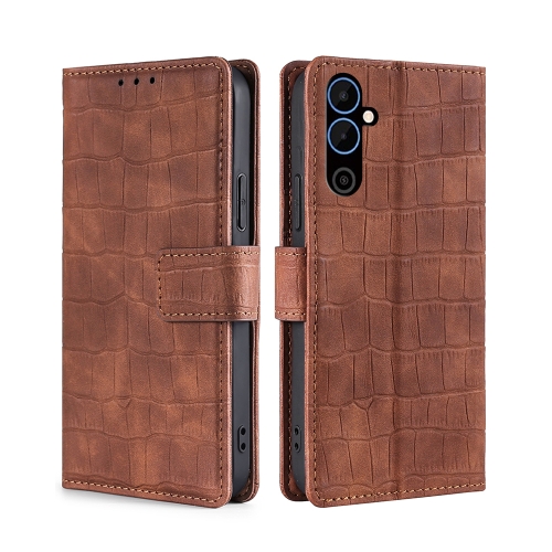 

For Tecno Pova Neo 2 Skin Feel Crocodile Magnetic Clasp Leather Phone Case(Brown)