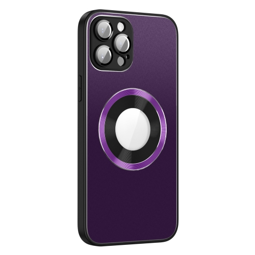 

For iPhone 14 Pro AG Frosted Aluminum Alloy Magsafe Magnetic Phone Case with Lens Film(Dark Purple)