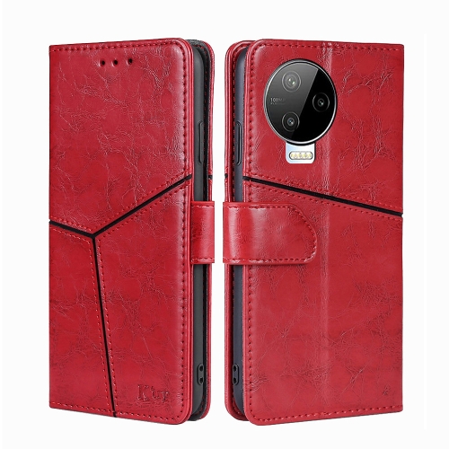 

For Infinix Note 12 Pro 4G / Note 12 2023 Geometric Stitching Flip Leather Phone Case(Red)