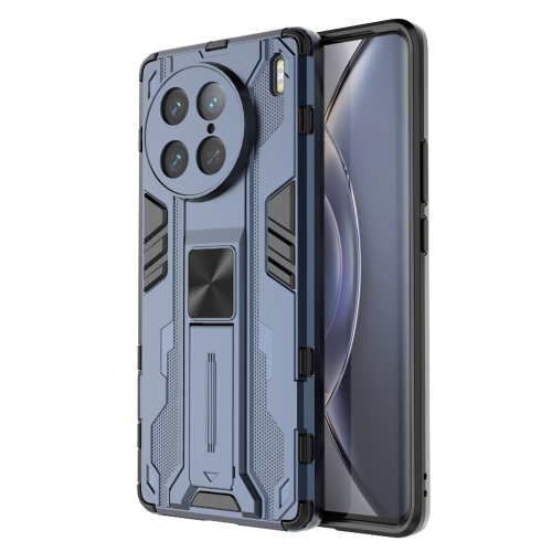 

For vivo X90 Pro 5G Supersonic PC + TPU Shock-proof Protective Phone Case with Holder(Blue)