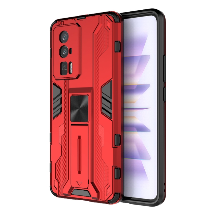 

For Xiaomi Redmi K60 5G Supersonic PC + TPU Shock-proof Protective Phone Case with Holder(Red)