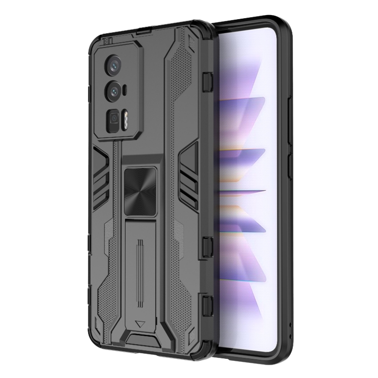 

For Xiaomi Redmi K60 Pro 5G Supersonic PC + TPU Shock-proof Protective Phone Case with Holder(Black)