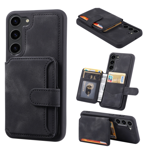 

For Samsung Galaxy S24 5G Skin Feel Dream RFID Anti-theft PU Card Bag Phone Case(Black)